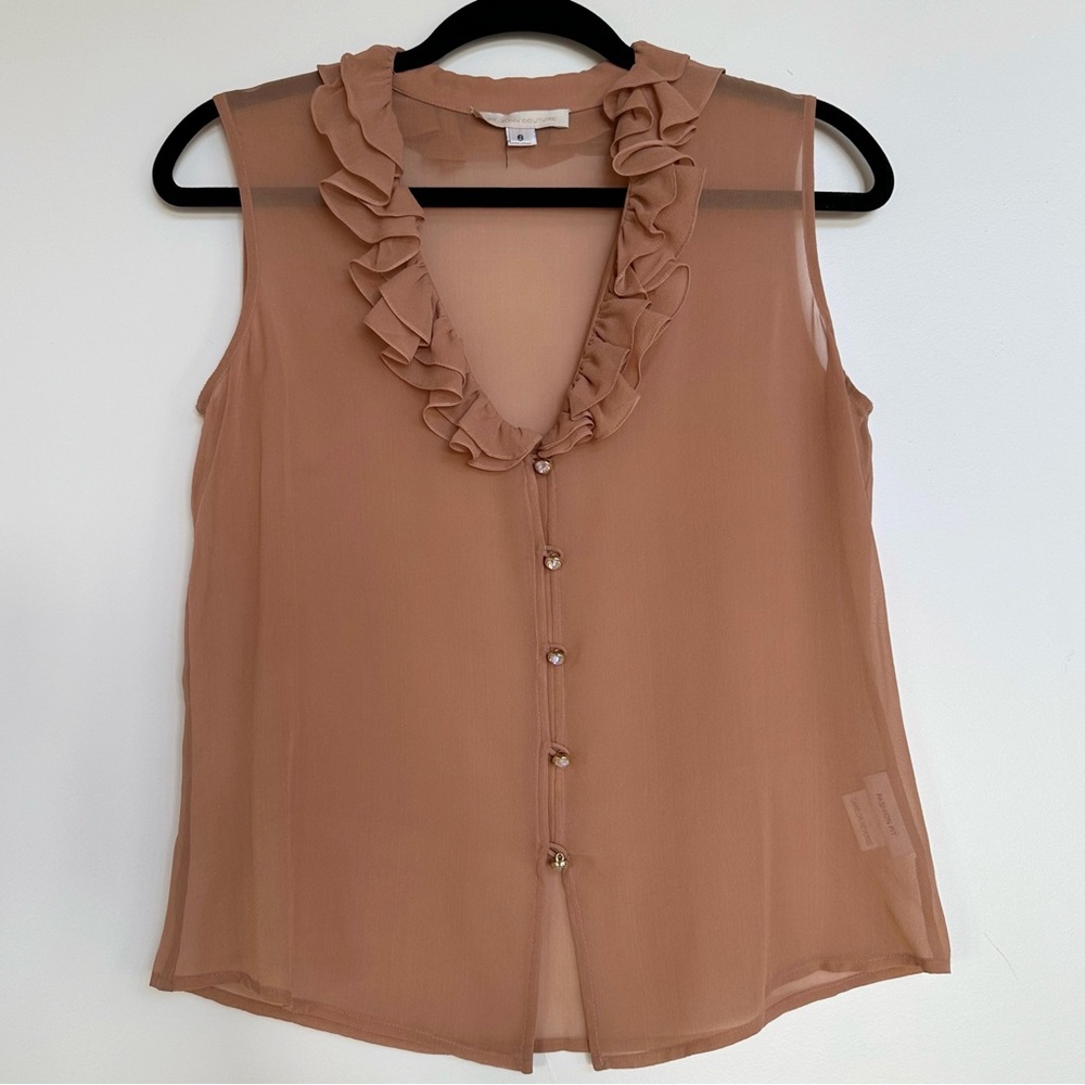 St. John Couture Vintage Ruffle Silk Blouse 6